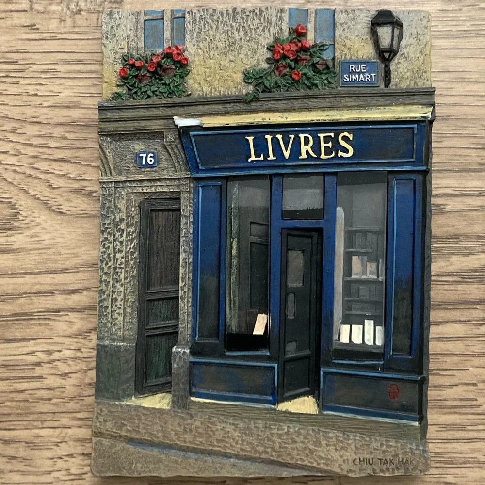 Ville française - French town shop front plaques set of 4